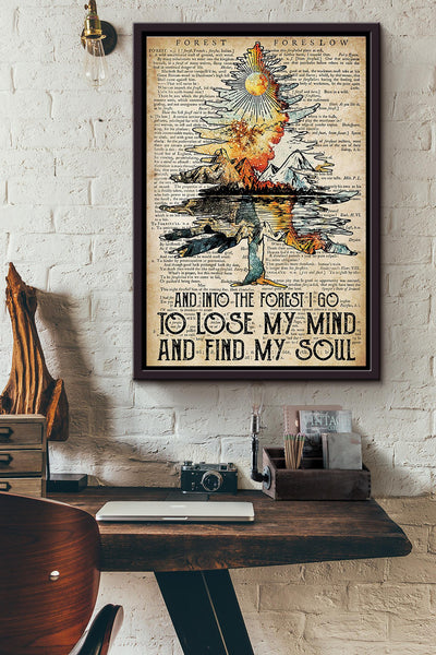 Forelow And Into The Forest I Lose My Mind And Find My Soul Dictionary Poster Framed Matte Canvas