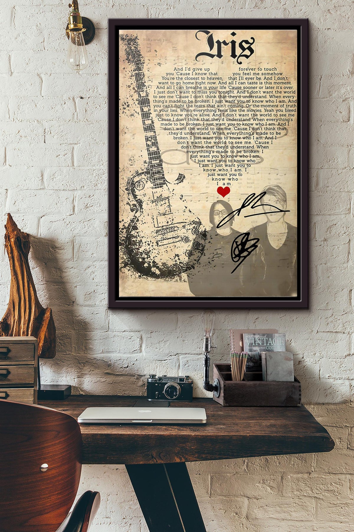 Iris Lyric Poster Framed Matte Canvas