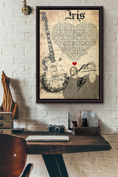 Iris Lyric Poster Framed Matte Canvas