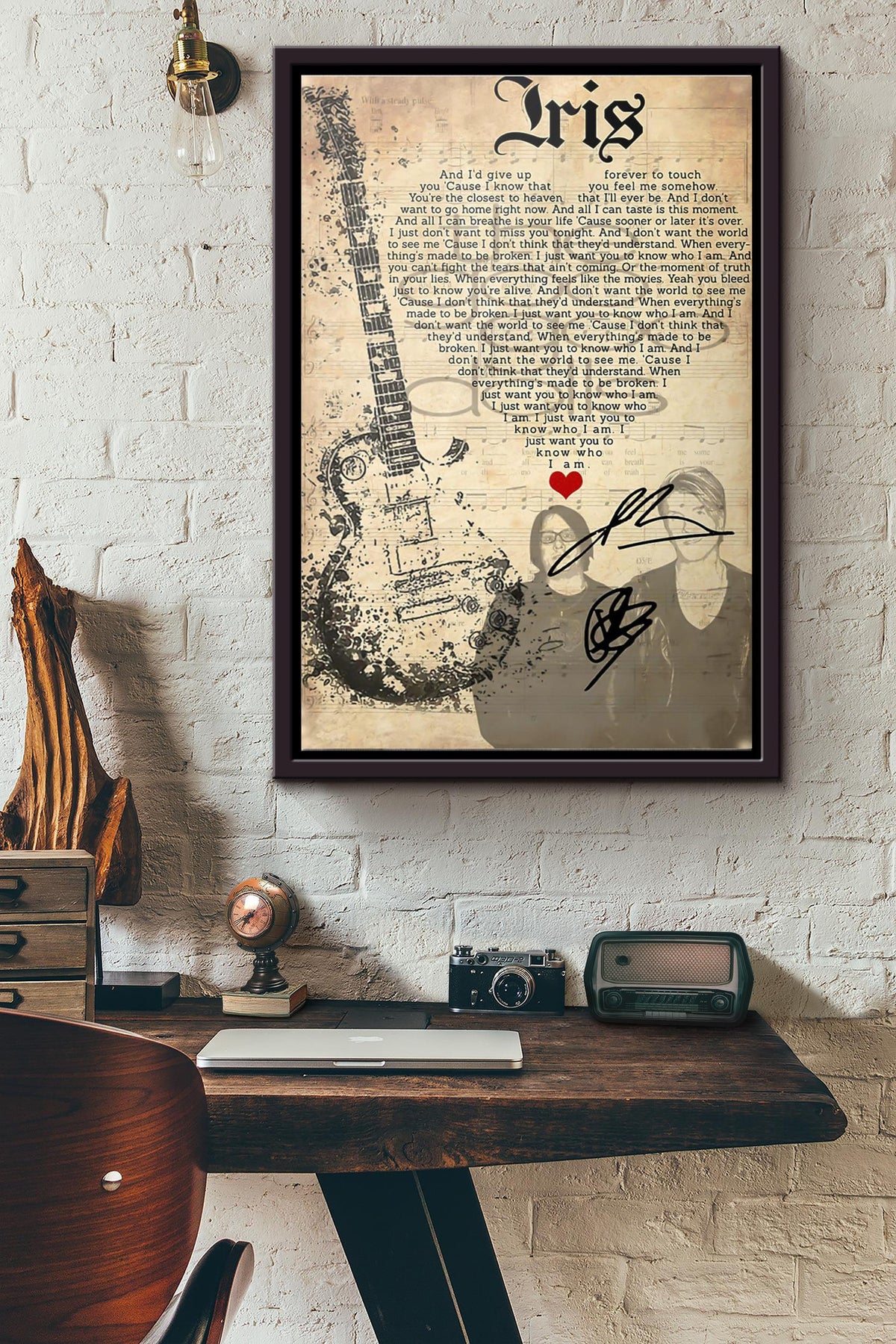 Iris Lyric Poster Framed Matte Canvas