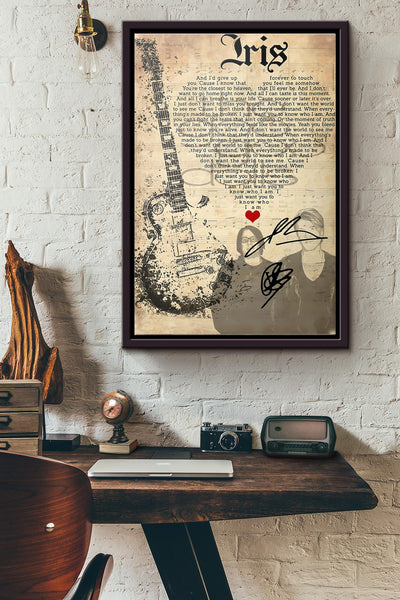Iris Lyric Poster Framed Matte Canvas