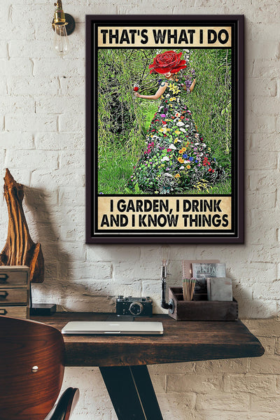 Gardening Drink Know Things Framed Matte Canvas