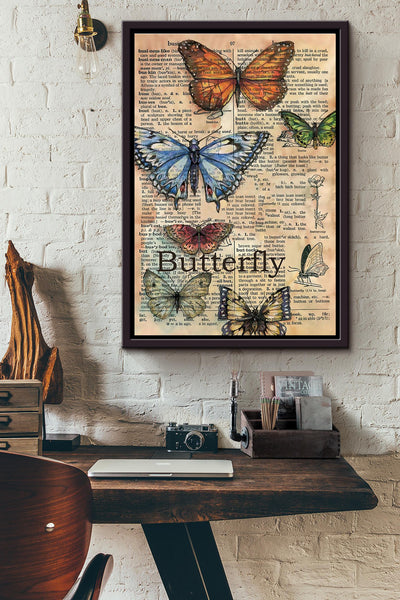 Butterfly Definition Framed Matte Canvas