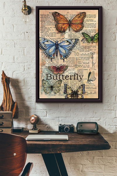 Butterfly Definition Framed Matte Canvas