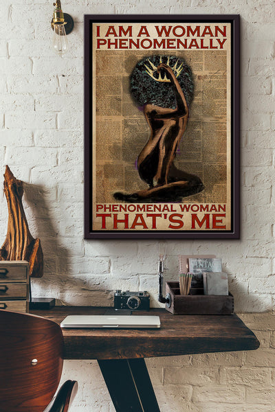 Afro Phenomenal Woman Thats Me Dictionary Poster Framed Matte Canvas