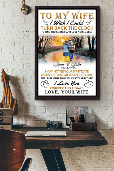 To My Wife I Wish I Could Turn Back The Clock - Copy Framed Matte Canvas