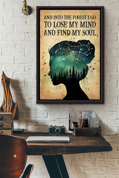 Starry Night Into The Forest I Find My Soul Dictionary Poster Framed Matte Canvas