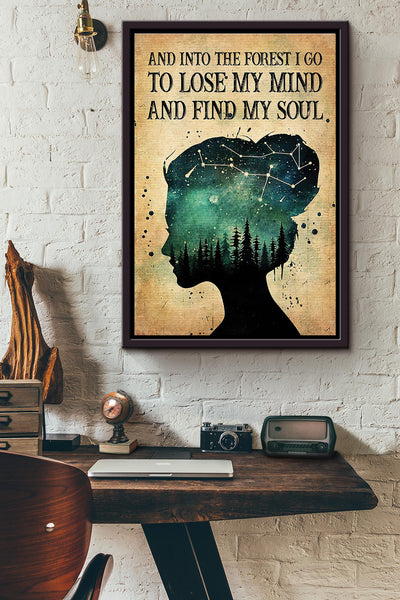 Starry Night Into The Forest I Find My Soul Dictionary Poster Framed Matte Canvas