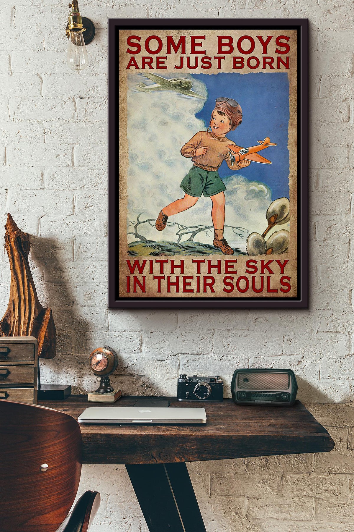 Some Boy Are Just Born With Sky In Their Souls Poster Framed Matte Canvas