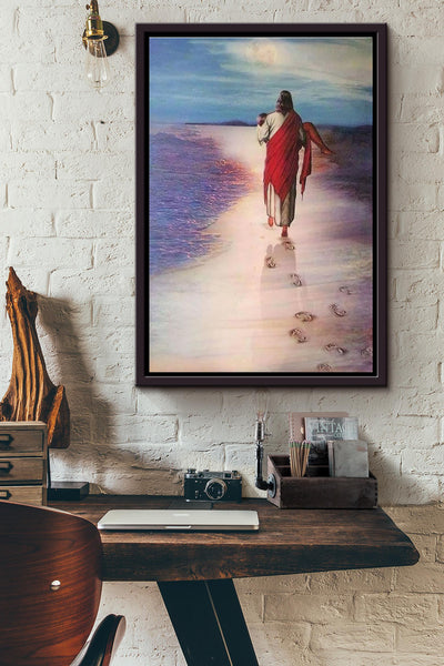 Jesus And Saint Peter Poster Framed Matte Canvas