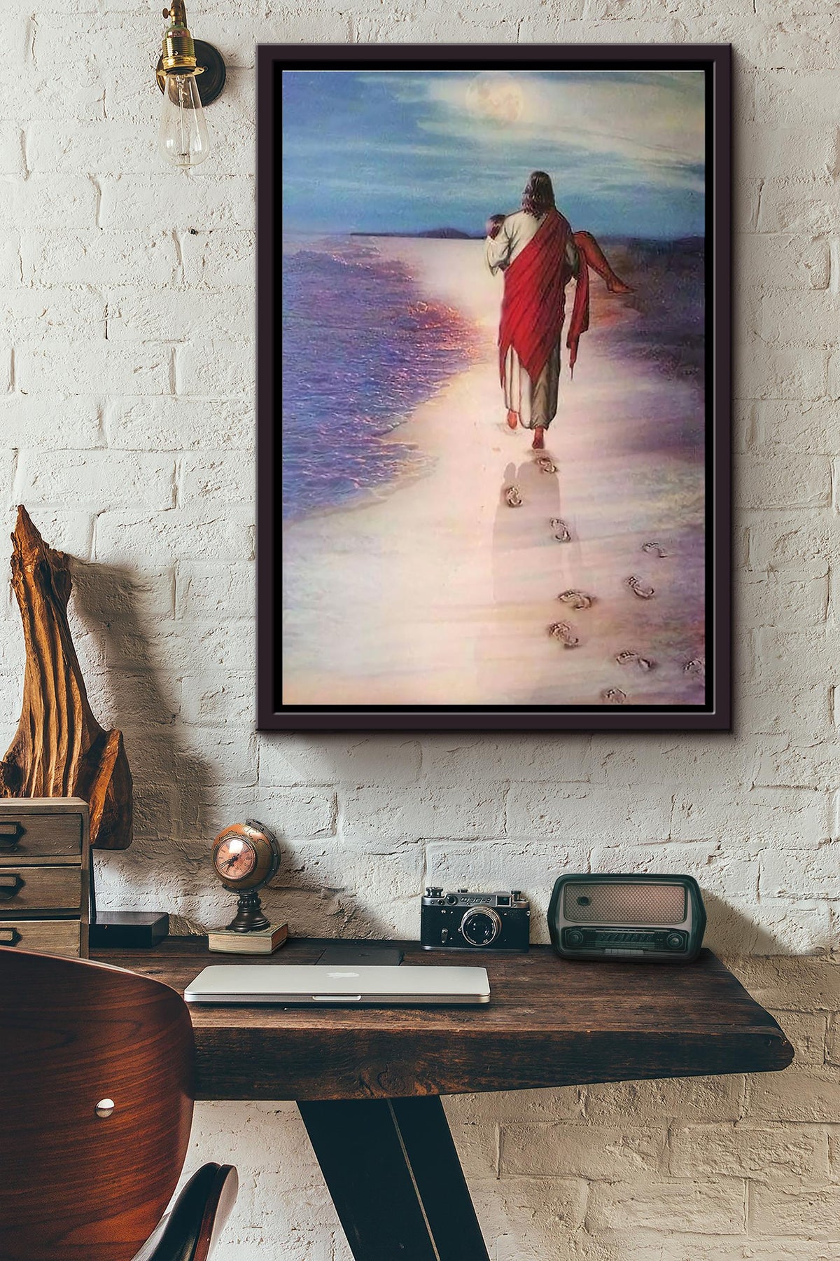 Jesus And Saint Peter Poster Framed Matte Canvas