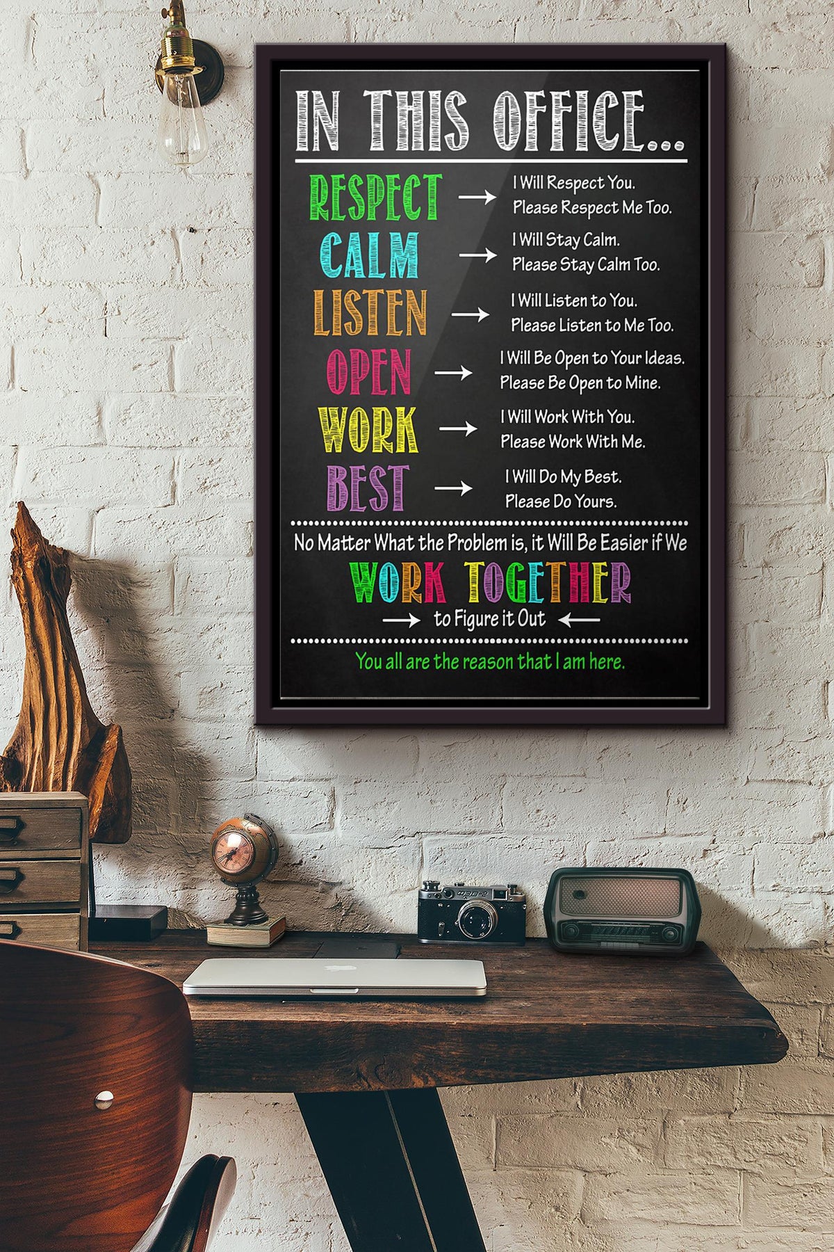 Social Worker In This Office We Work Together To Figure It Out Poster Framed Matte Canvas