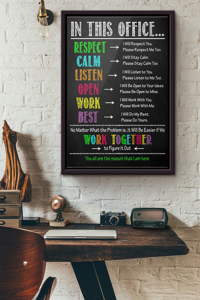 Social Worker In This Office We Work Together To Figure It Out Poster Framed Matte Canvas