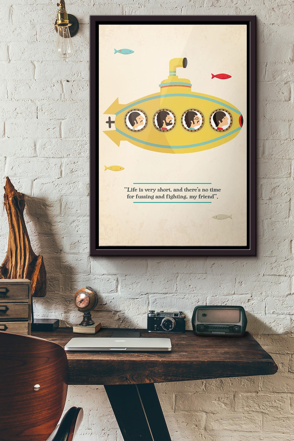 Music Life Is Very Short And Theres No Time For Fussing And Fighting My Friend Poster Framed Matte Canvas