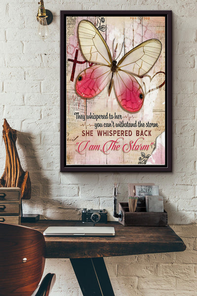 Butterfly I Am The Storm Framed Matte Canvas