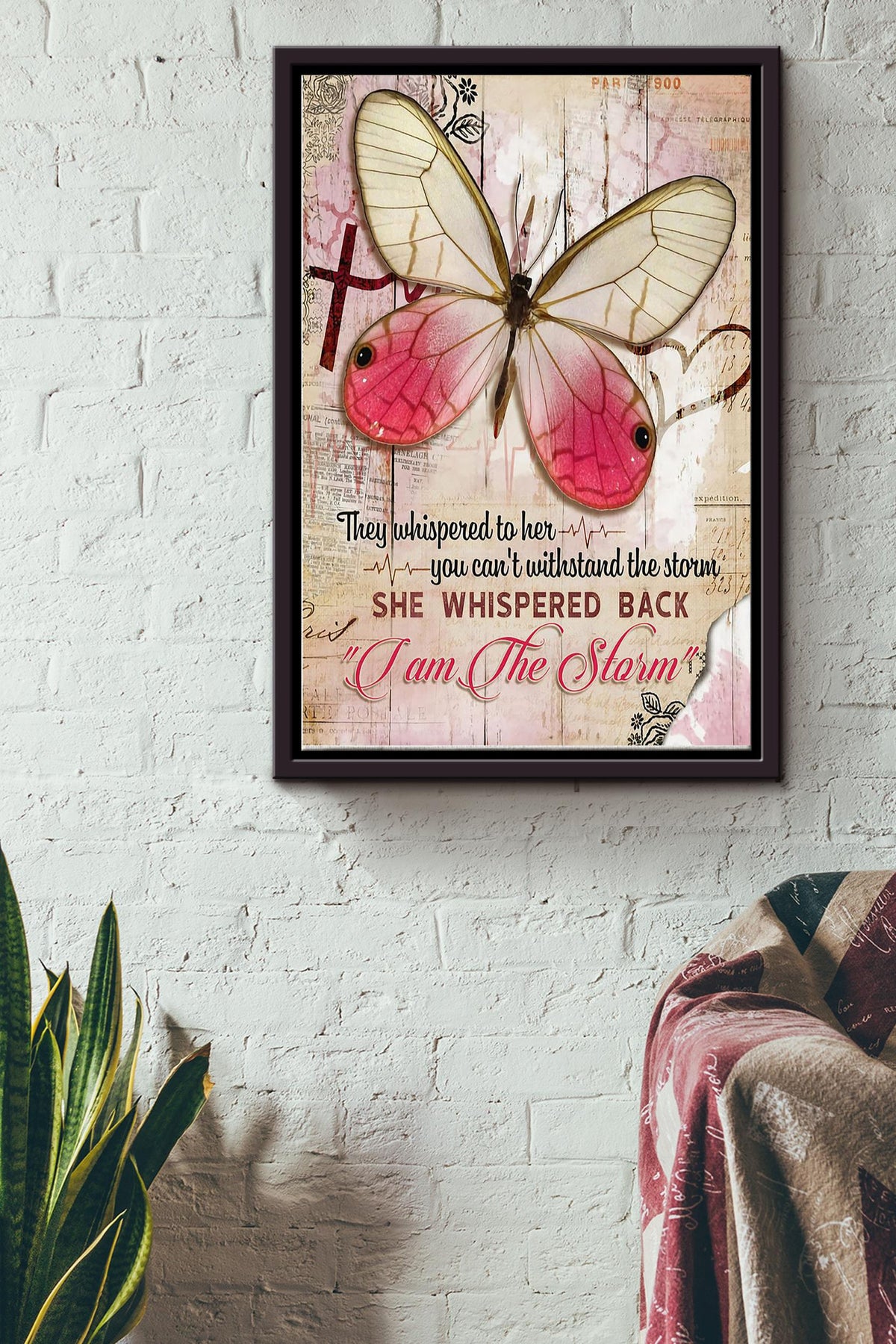 Butterfly I Am The Storm Framed Matte Canvas