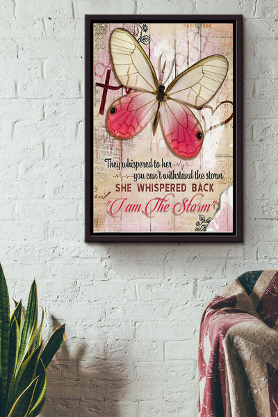 Butterfly I Am The Storm Framed Matte Canvas