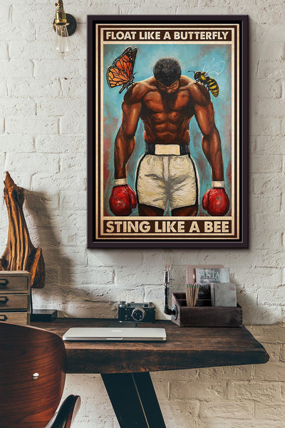 Float Like A Butterfly Sting Like A Bee Muay Muhmad Al Poster Framed Matte Canvas