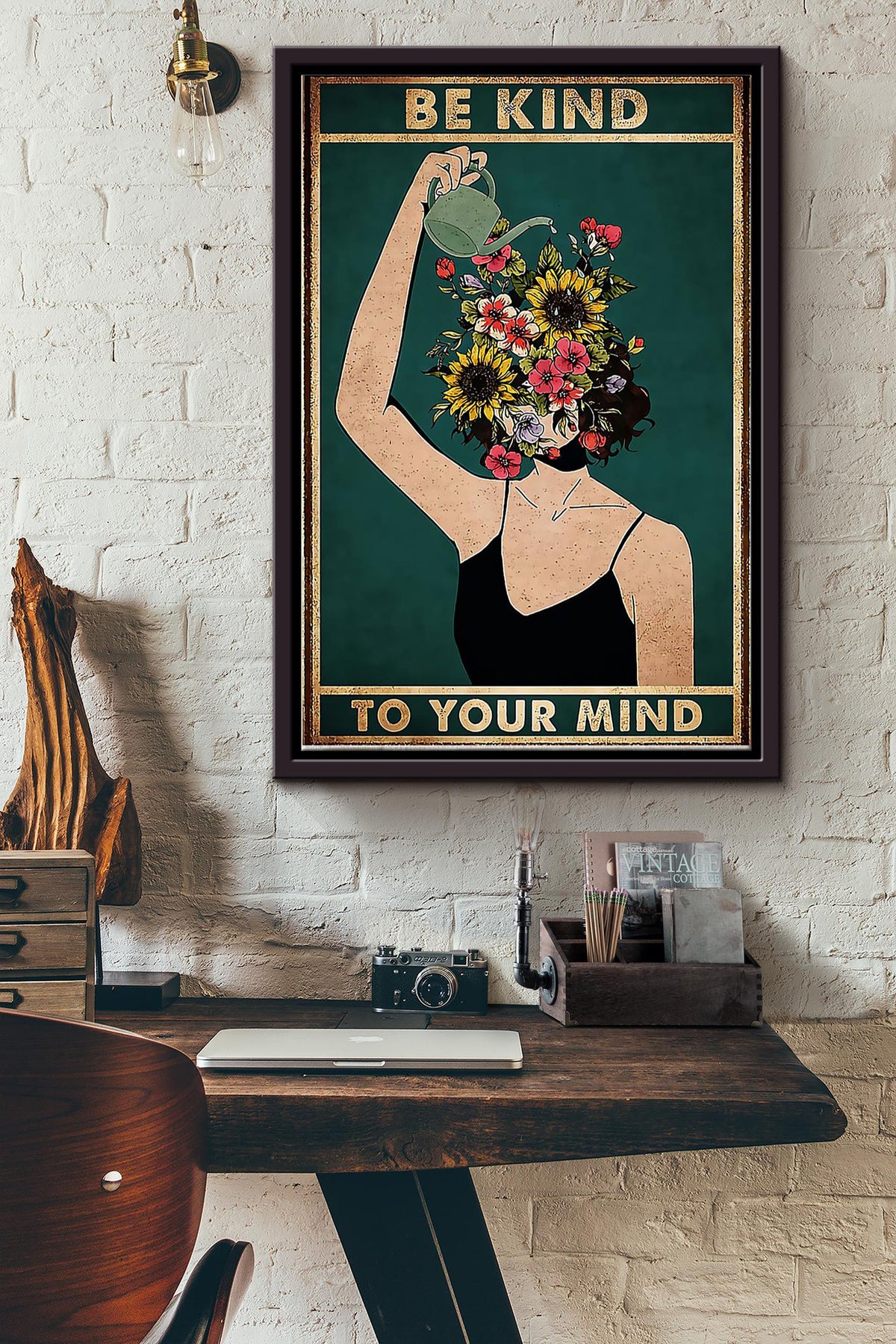 Gardening Be Kind To Your Mind Framed Matte Canvas