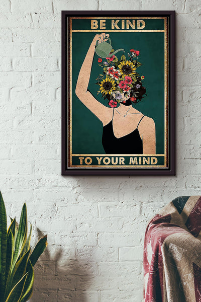 Gardening Be Kind To Your Mind Framed Matte Canvas