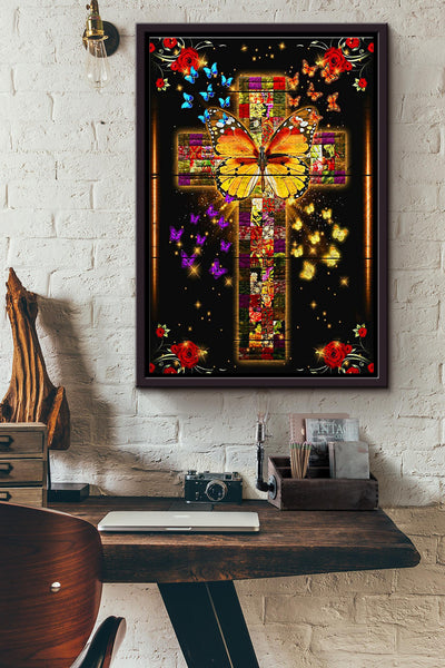 Butterfly Christ Framed Matte Canvas