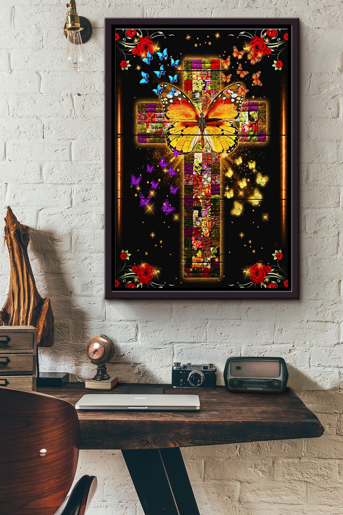 Butterfly Christ Framed Matte Canvas