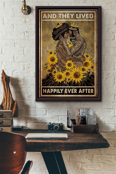 Black Root Couple And They Lived Happily Ever After Poster Framed Matte Canvas