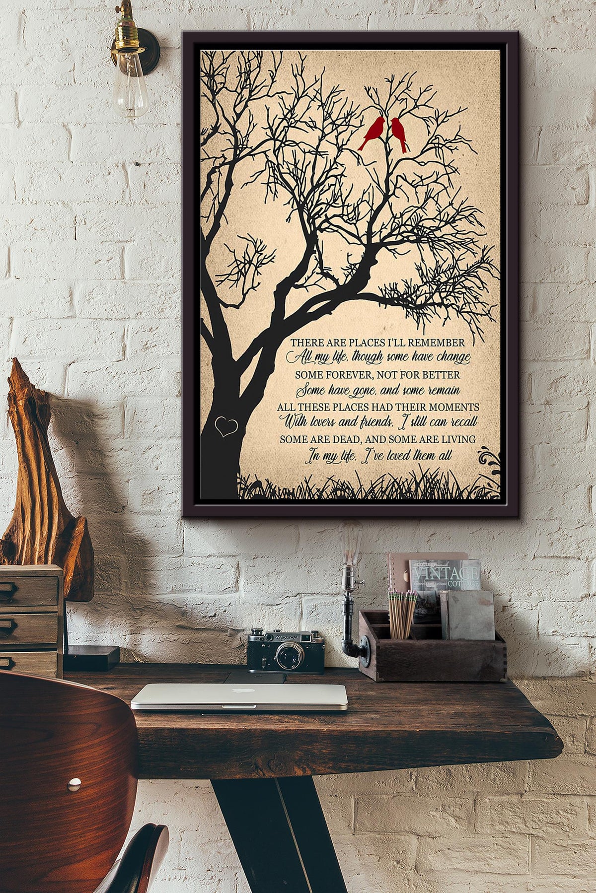 Cardinals Birds All My Life Though Some Have Change Poster Framed Matte Canvas