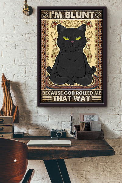 Yoga Cat Im Blunt Framed Matte Canvas