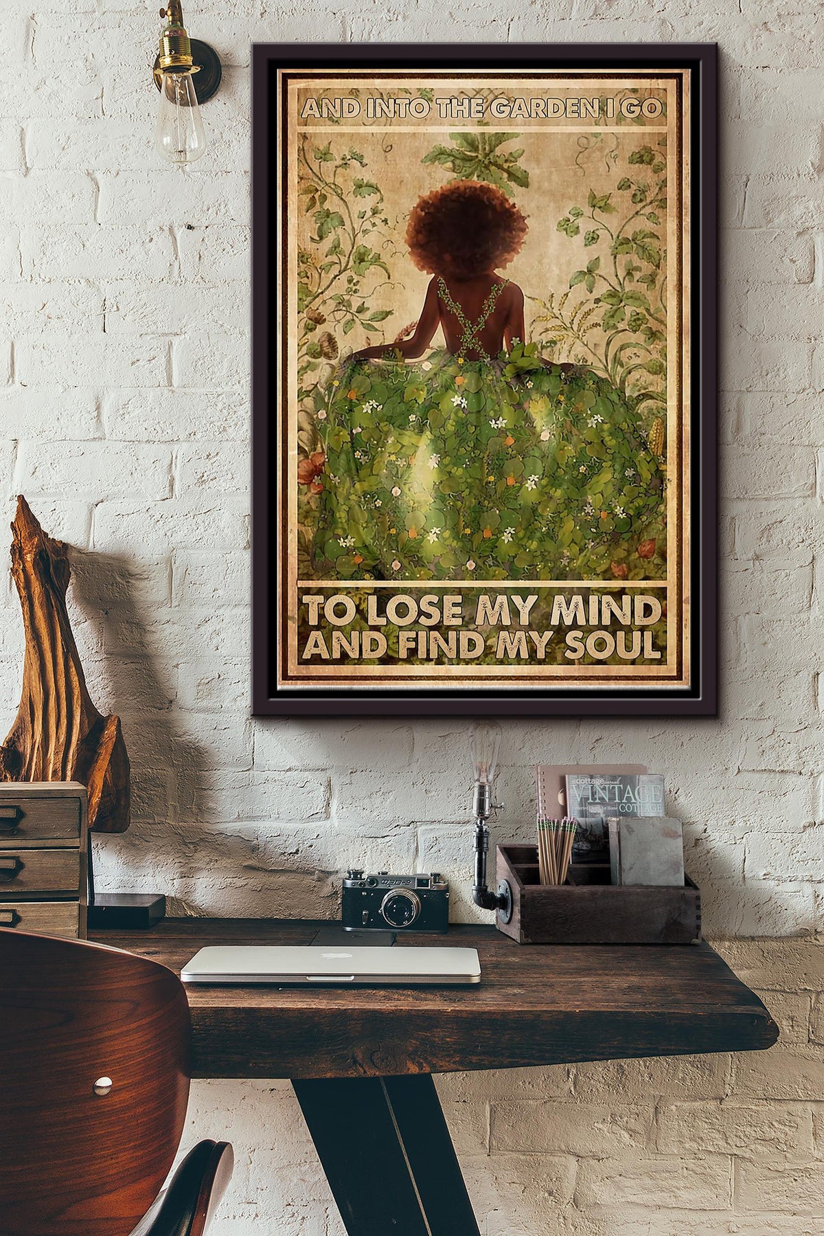 Gardening Find My Soul Framed Matte Canvas