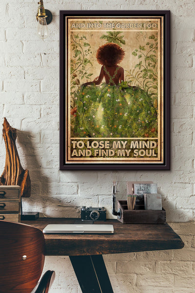 Gardening Find My Soul Framed Matte Canvas