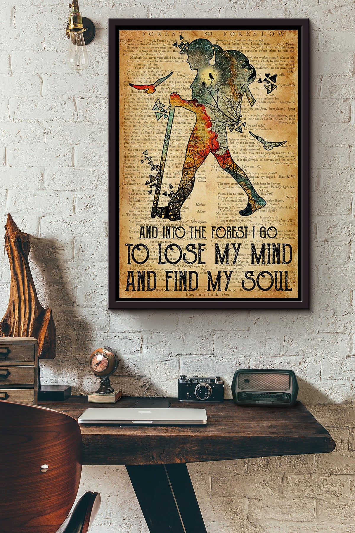 Camping Always Take The Scenic Route Dictionary Poster Framed Matte Canvas