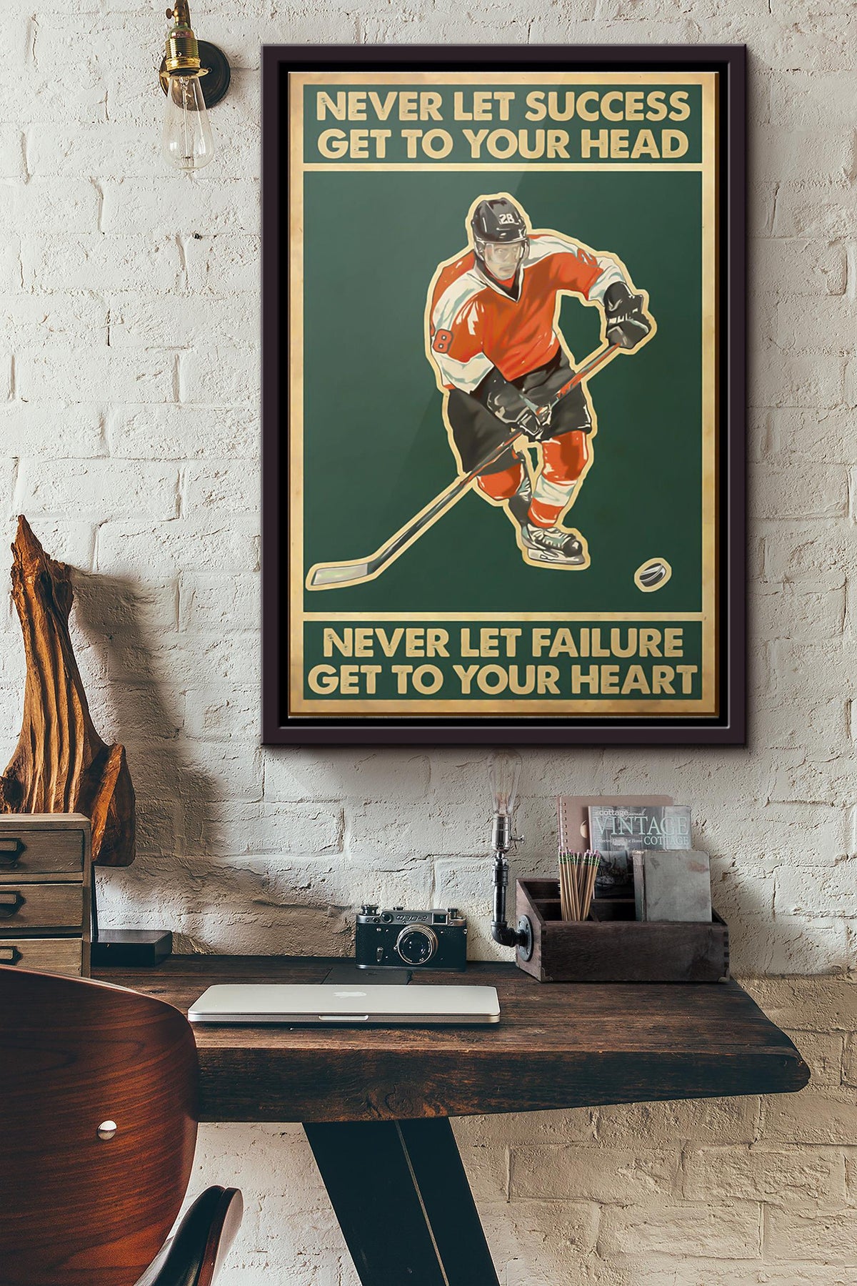 Hockey Never Let Success Get To Your Head Poster Framed Matte Canvas