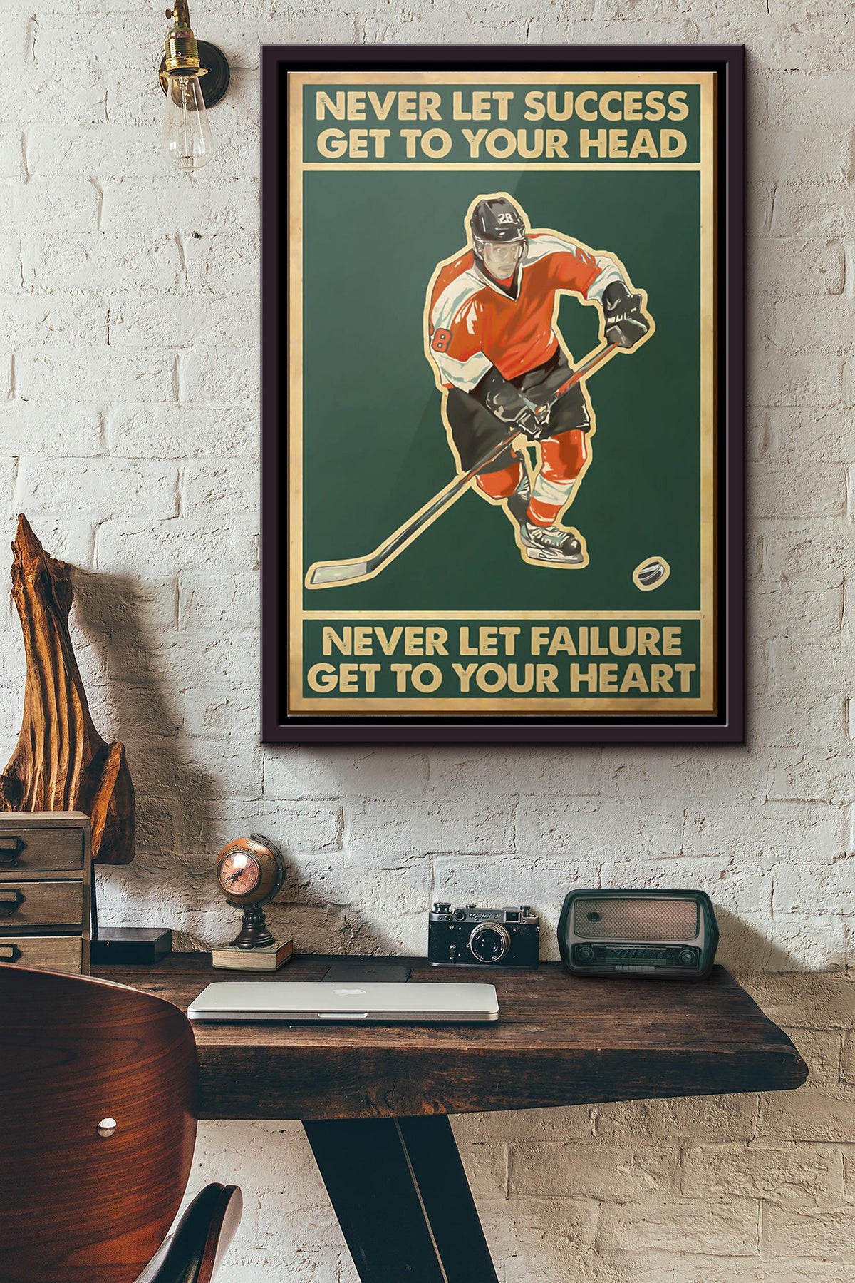 Hockey Never Let Success Get To Your Head Poster Framed Matte Canvas