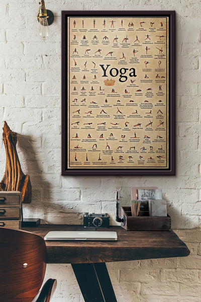 Yoga Poses Poster Framed Matte Canvas
