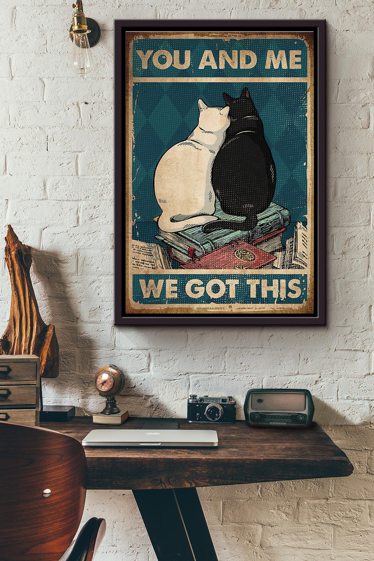 Cats Couple You And Me We Got This Poster Framed Matte Canvas