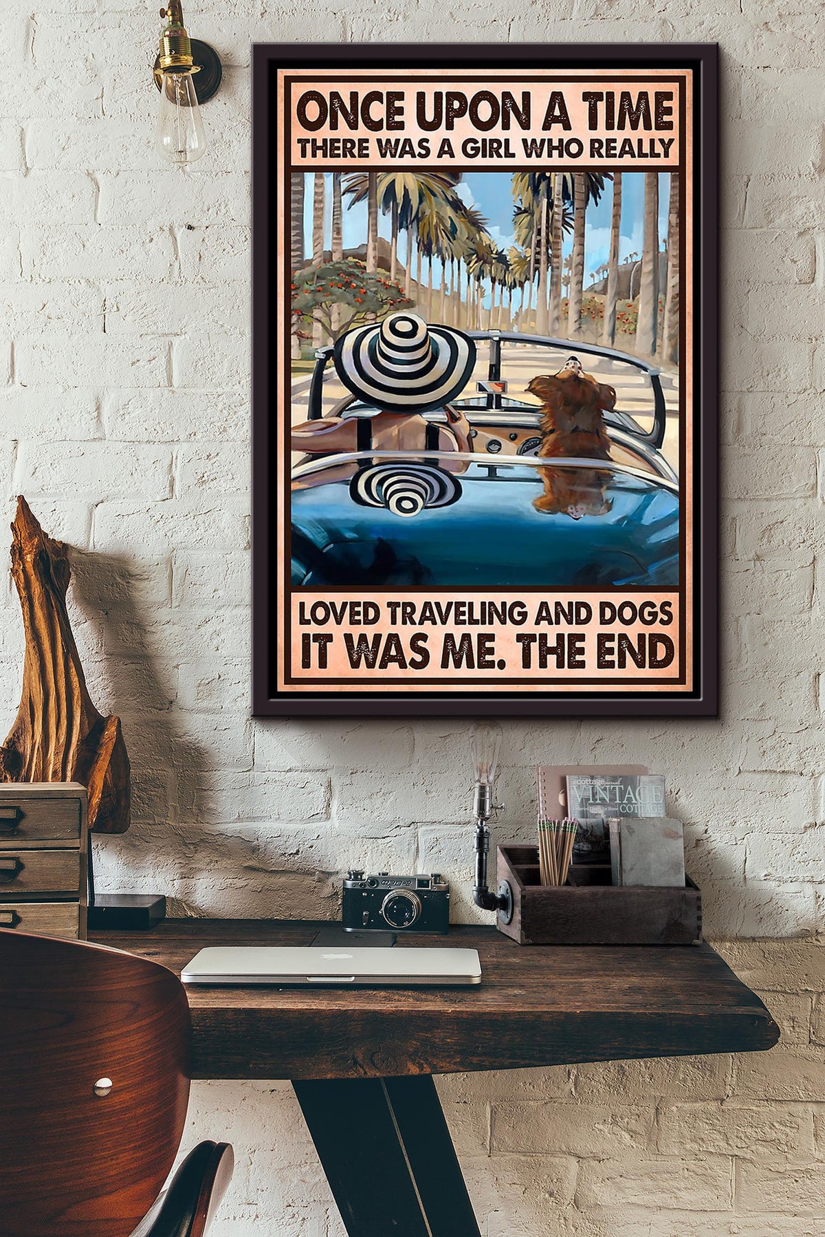 There Was A Girl Who Loved Traveling With Her Dog It Was Me Poster Framed Matte Canvas
