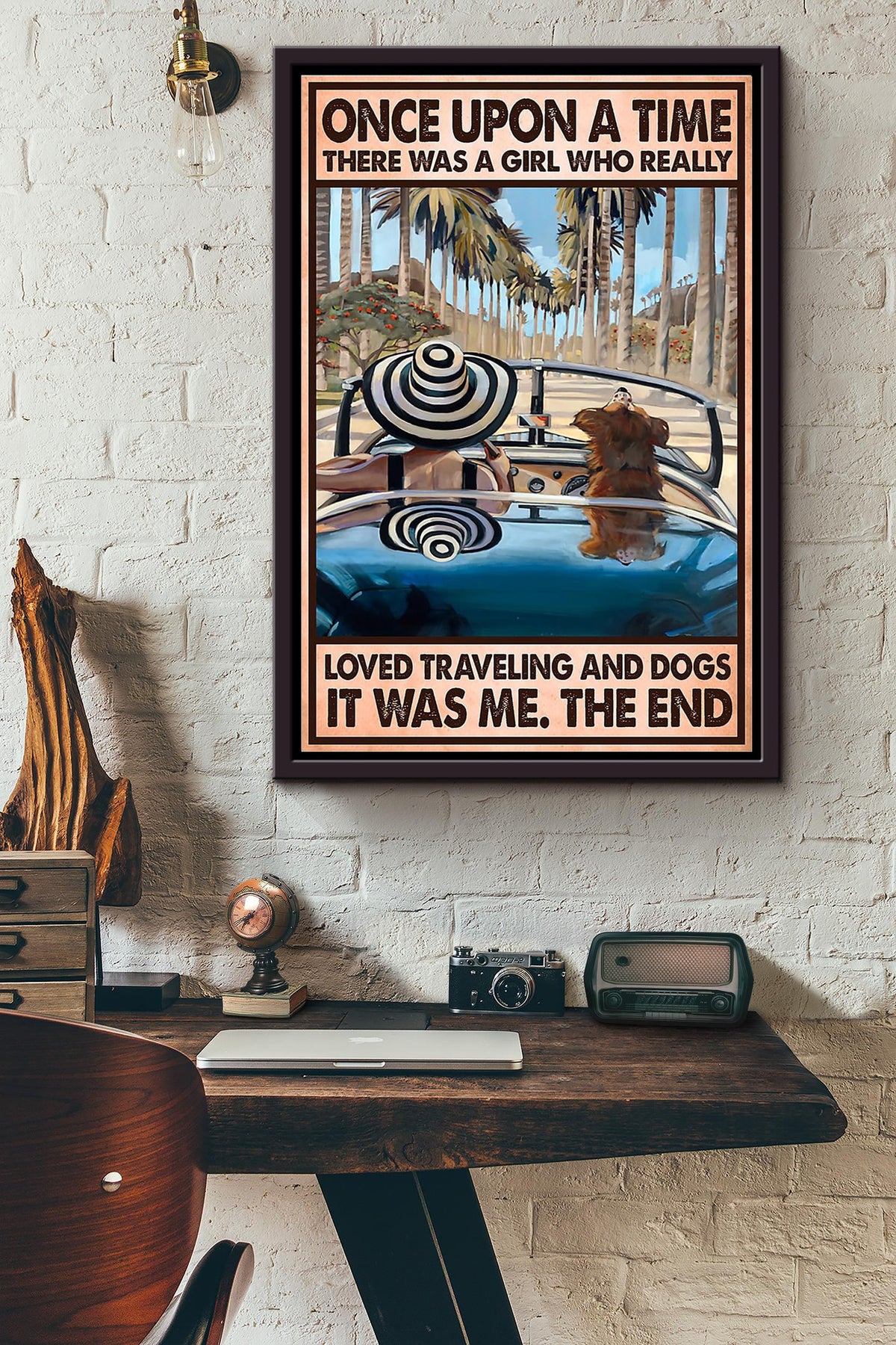 There Was A Girl Who Loved Traveling With Her Dog It Was Me Poster Framed Matte Canvas