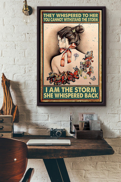 Butterfly She Whispered Back Framed Matte Canvas