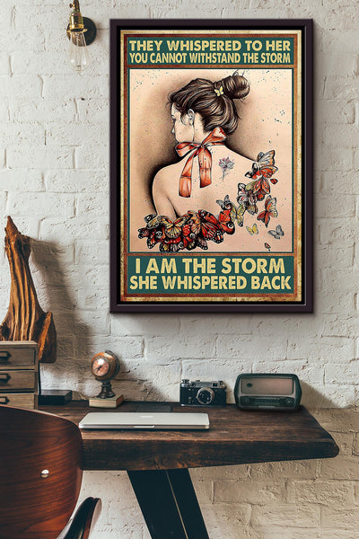 Butterfly She Whispered Back Framed Matte Canvas