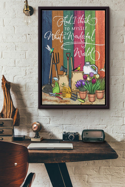 Wonderful World Gardening Framed Matte Canvas