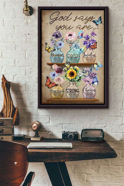Butterfly God Say You Are Precious Framed Matte Canvas