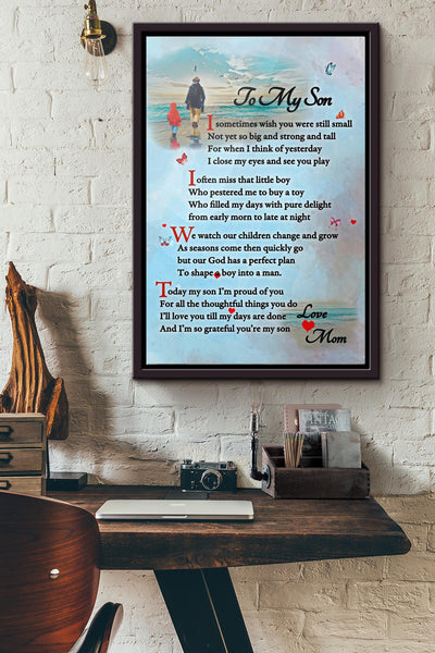 To My Son Mom Prints And Poster Framed Matte Canvas