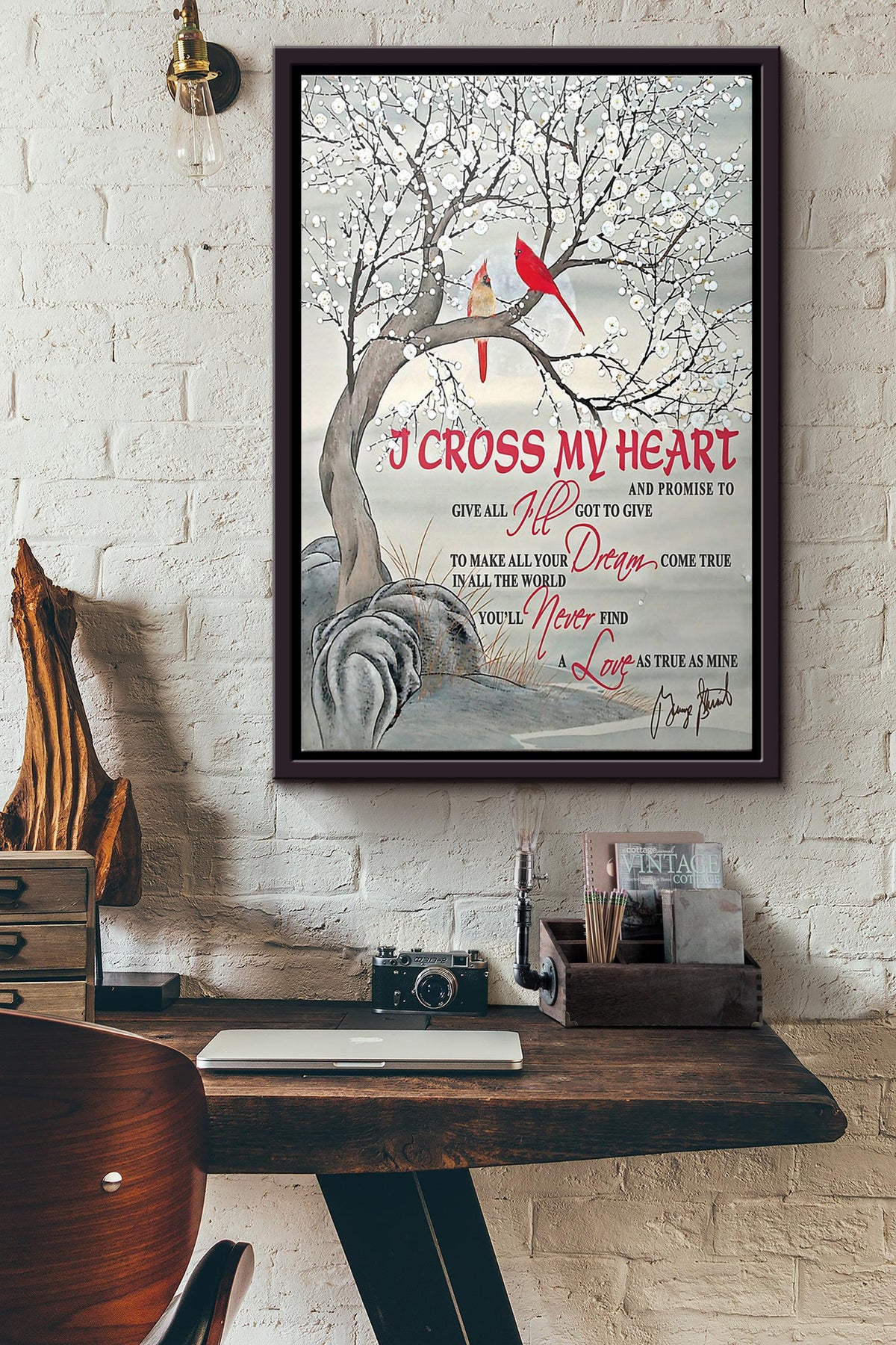 Cardinal I Cross My Heart And Promise To Give All Poster Framed Matte Canvas