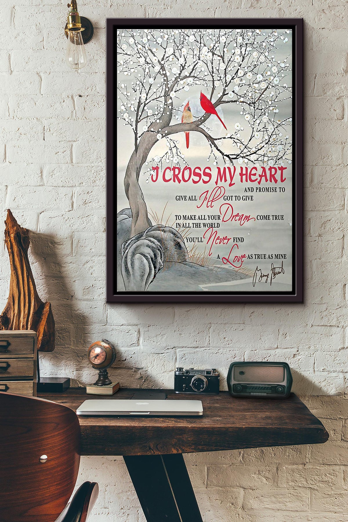 Cardinal I Cross My Heart And Promise To Give All Poster Framed Matte Canvas