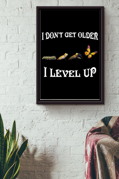 Butterfly I Level Up Insects Bugs Lovers Framed Matte Canvas