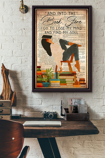 Sleeping Reading Into The Book Store I Lose My Mind Dictionary Poster Framed Matte Canvas