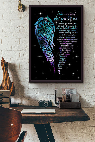 The Moment That You Left Me Suicide Prevention Poster Framed Matte Canvas