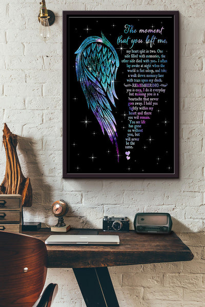 The Moment That You Left Me Suicide Prevention Poster Framed Matte Canvas