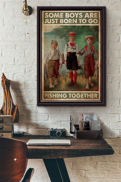 Fishing - Born To Go Fishing Together Framed Matte Canvas